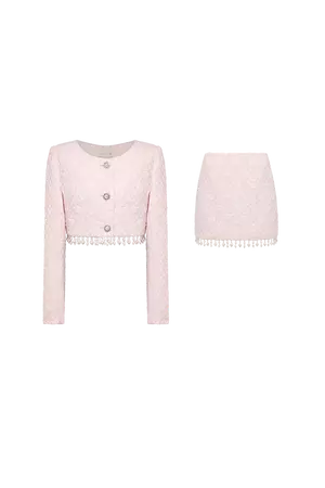 Ocean Glass Tweed Skirt Set(Pink) – Ozlana