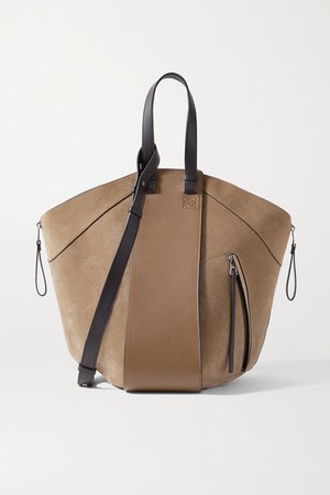 Hammock Large Paneled Leather And Suede Tote - Tan