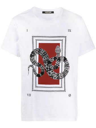 Roberto Cavalli Snake Print T-shirt | Farfetch.com