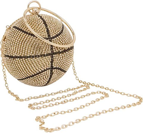 Basketball Shape Rhinestones Clutch Bag Bling Glitter Evening Purse Round Sport Style: Handbags: Amazon.com