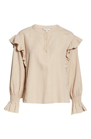 Joie Polli Ruffle Detail Long Sleeve Blouse | Nordstrom