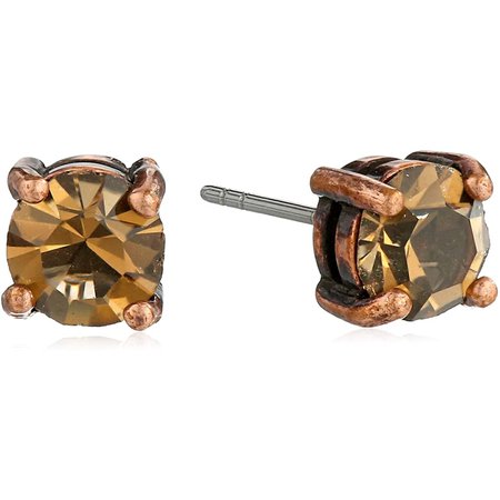 1928 Jewelry 2028 Copper-Tone And Brown Topaz Color Stud Earrings