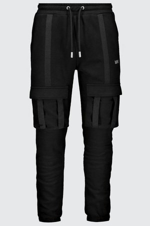 Original MAN Utility Joggers With Strap Detail | Boohoo