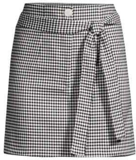 Women's Lexy Mini Check A-Line Skirt - Black White - Size 12