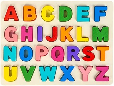 Amazon.com: Alphabet Puzzle Wooden Puzzles for Toddlers 1 2 3 4 5 Year Old, ABC Puzzle Shape Alphabet Learning Puzzles Toys with Puzzle Board & Letter Blocks, Preschool Educational for Girls Boys : Toys & Games