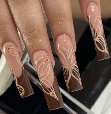 Brown butterfly nails