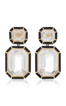 18k Gold Crystal And Onyx Earrings By Goshwara | Moda Operandi