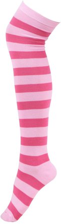 Amazon.com: Women’s Extra Long Striped Socks Over Knee High Opaque Stockings (Purple & Pink): Clothing