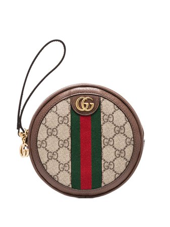 Gucci GG Supreme round clutch bag brown 57484196IWG - Farfetch
