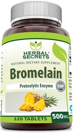 Amazon.com: Herbal Secrets Bromelain Supplement 500 Mg Tablets Supplement | Non-GMO | Gluten Free | Made in USA (120 Count) : Health & Household