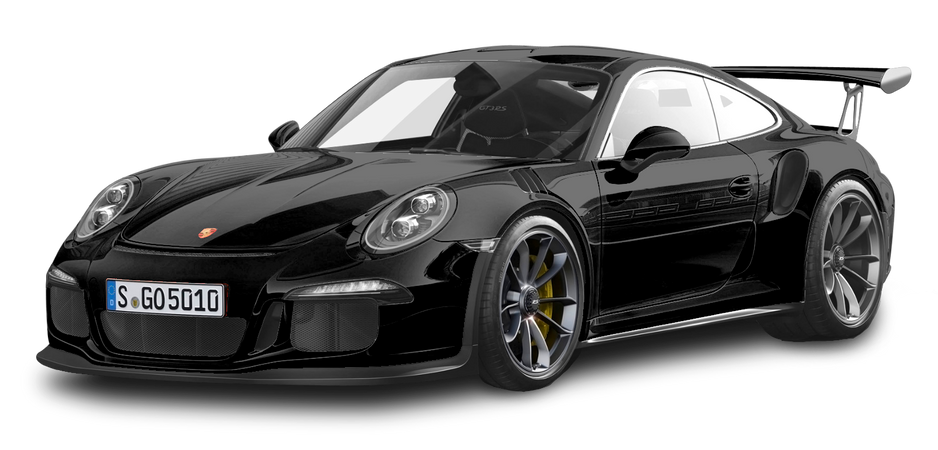 Porsche car with rear spoiler png