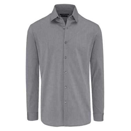 Grey Button Down Dress Shirt Men's Fashion