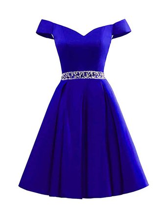 Changuan Women's Short Beaded Prom Dresses Off The Shoulder Backless Homecoming Dress at Amazon Women’s Clothing store: