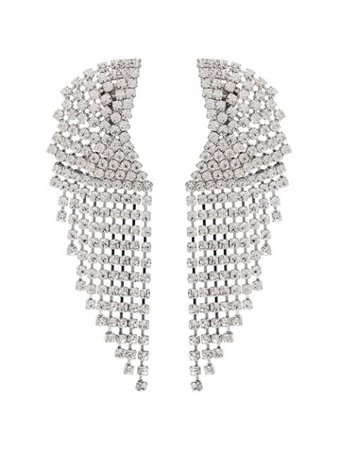 Alessandra Rich cascade crystal clip earrings metallic FABA2009 - Farfetch