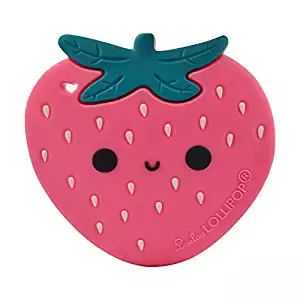 Amazon.com : Loulou Lollipop Silicone Teether for Teething Baby Boy and Girl - Strawberry : Baby