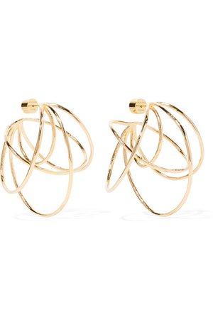 Jennifer Fisher | Haywire gold-plated hoop earrings | NET-A-PORTER.COM
