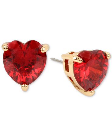 Betsey Johnson Colored Cubic Zirconia Heart Stud Earrings & Reviews - Fashion Jewelry - Jewelry & Watches - Macy's