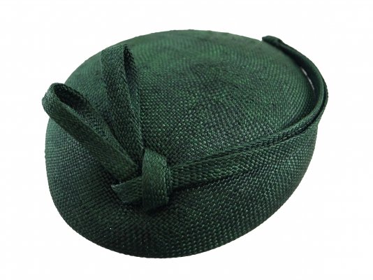 Bronté Jaylinn modern Natural viscose straw pillbox hat - Dark green