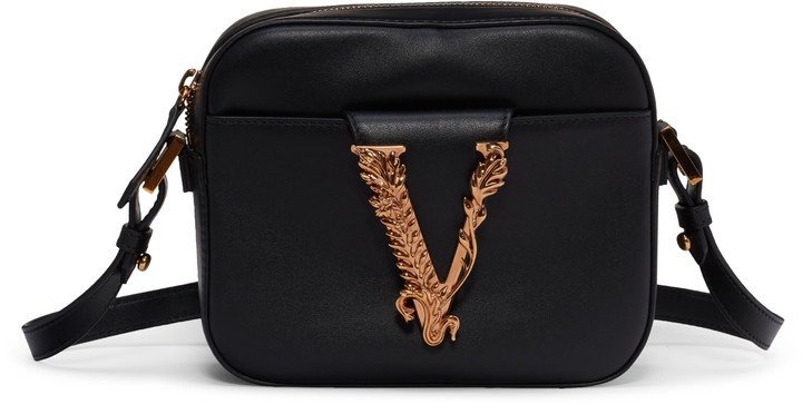 Versace Virtus Leather Camera Crossbody Bag