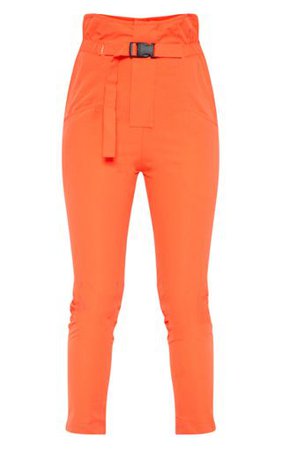 Orange Cargo Buckle Detail Trouser | PrettyLittleThing USA
