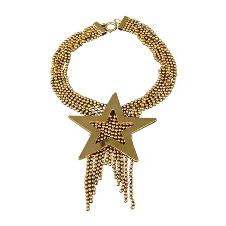 Vintage MOSCHINO Massive Star Strand Fringe Necklace For Sale at 1stDibs
