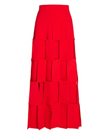 A.W.A.K.E. Mode Rectangle Midi Skirt In Red | INTERMIX®