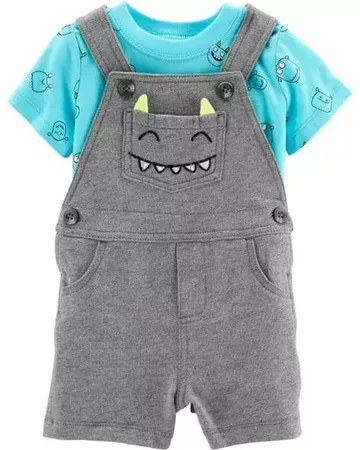 Baby Boy 2-Piece Monster Tee & Shortalls Set | Carters.com