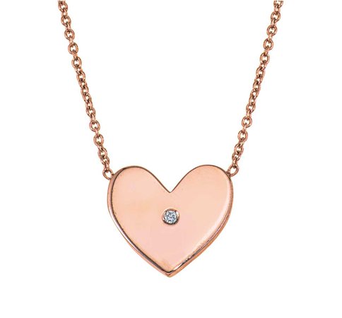 Classic Heart Pendant with Single Diamond - GiGi Ferranti Jewelry