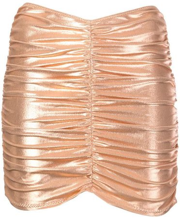 metallic ruched skirt