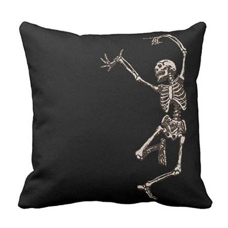 UTF4C Throw Pillow Cover Halloween Dancing Skeleton Goth Creepy Skull Cool Holiday Decorative Pillow Case Home Decor Square 18 x 18 Inch Cushion Cover: Gateway