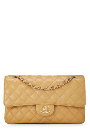 Chanel Beige Caviar Classic Double Flap Medium - What Goes Around Comes Around