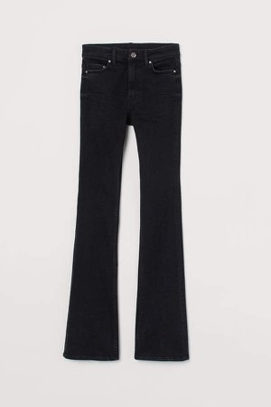 Flared High Waist Jeans - Black