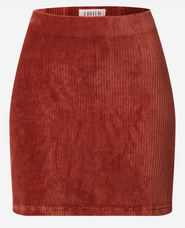 rust orange cordroy skirt