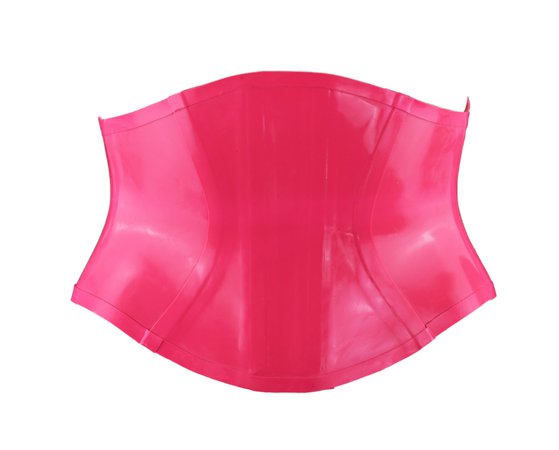 *clipped by @luci-her* Hot Pink Heavy Rubber Latex Corset – Venus Prototype Latex