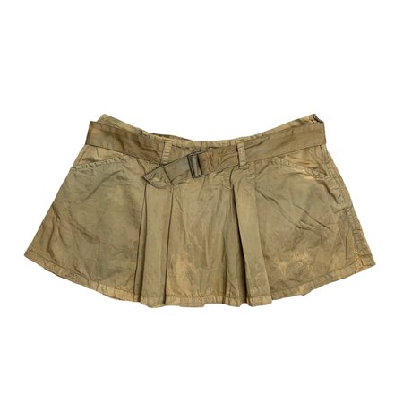 Jean’s Paul Gaultier tan pleated low rise mini skirt... - Depop