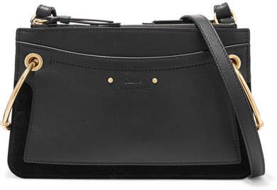 Roy Mini Leather And Suede Shoulder Bag - Black