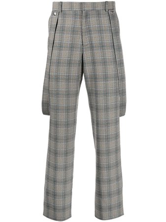 Thebe Magugu Checked Wool draped-strap Trousers - Farfetch