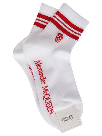 White And Red Cotton Socks