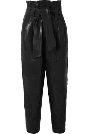IRO | Bahio belted leather tapered pants | NET-A-PORTER.COM