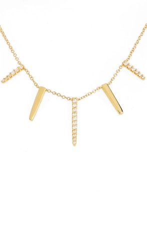 CZ by Kenneth Jay Lane Pavé Spike Cubic Zirconia Frontal Necklace | Nordstrom