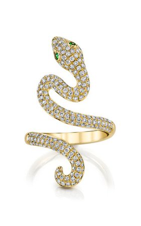 18k Gold Diamond Narrow Snake Ring By Anita Ko | Moda Operandi