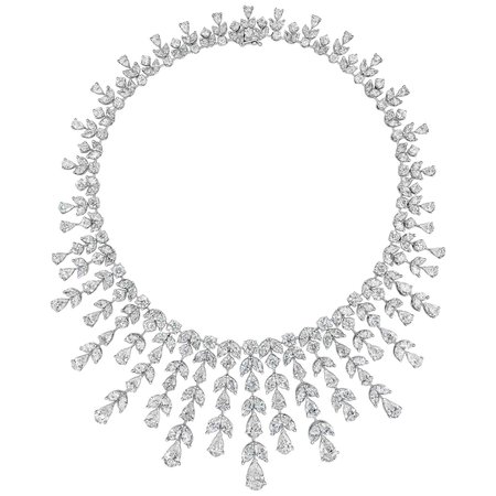 100.19 Carat Graduating Diamond Fringe Necklace For Sale at 1stDibs
