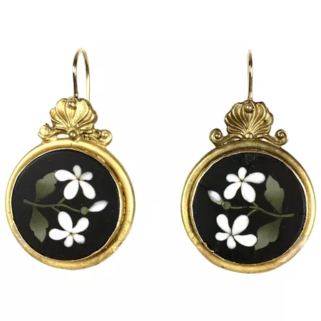 Victorian Gold Floral Earrings