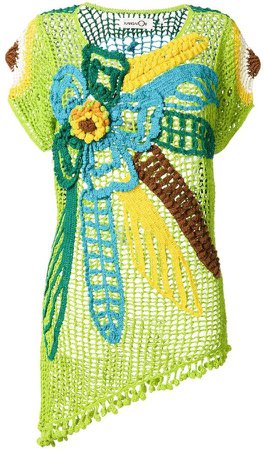 Kansai Yamamoto Pre-Owned flower design crochet top