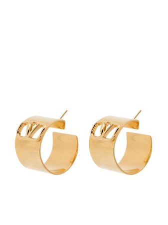 Shop Valentino Garavani VLogo Signature hoop earrings with Express Delivery - FARFETCH