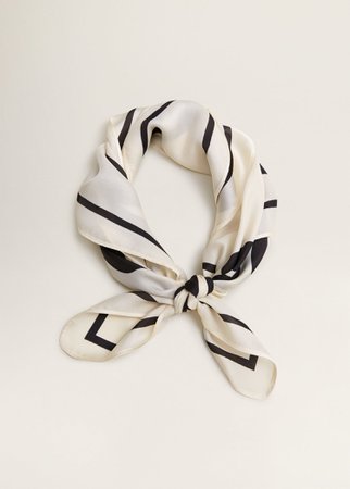 Bicolor printed scarf - Women | Mango United Kingdom
