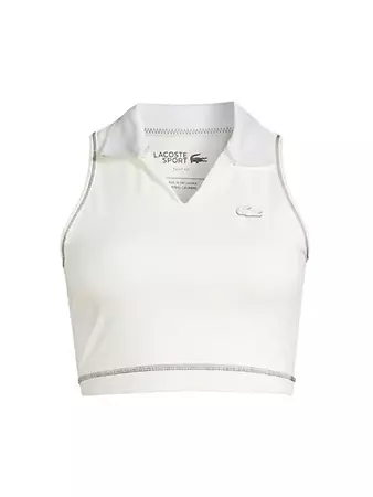 Shop Lacoste Fitted Polo Crop Top | Saks Fifth Avenue