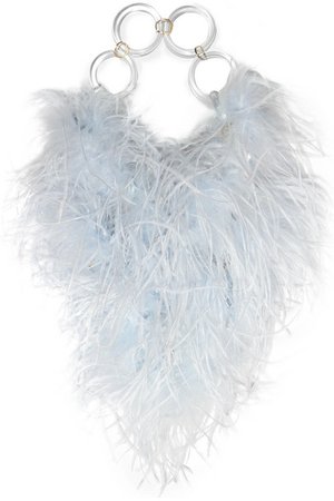 Vanina | L'oiseau Rebelle feather-embellished acrylic tote | NET-A-PORTER.COM
