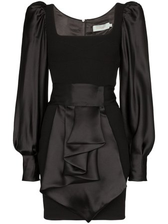 Black Silvia Tcherassi Dilek Balloon Sleeve Mini Dress | Farfetch.com