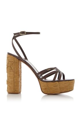 Raflower Raffia Platform Sandals By Valentino Garavani | Moda Operandi